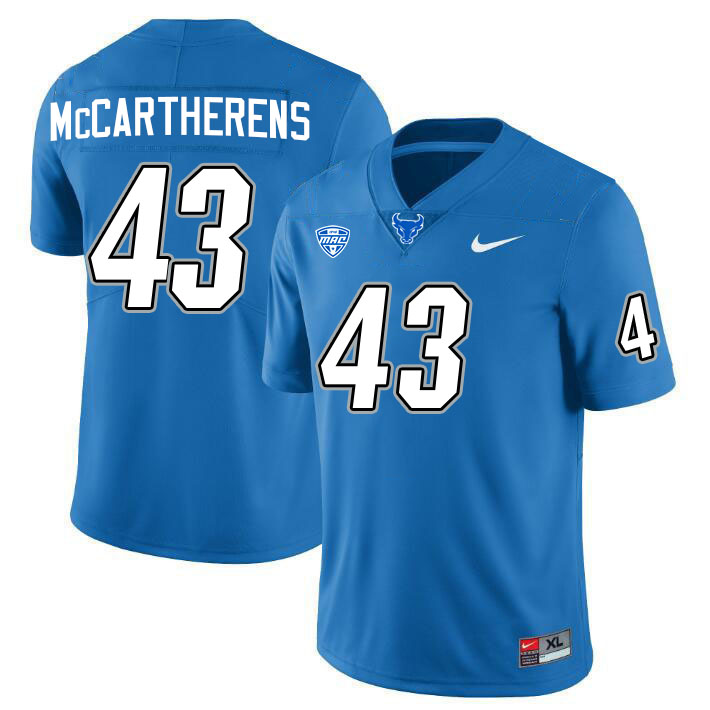 Buffalo Bulls #43 Charles McCartherens College Football Jerseys Stitched Sale-Blue
